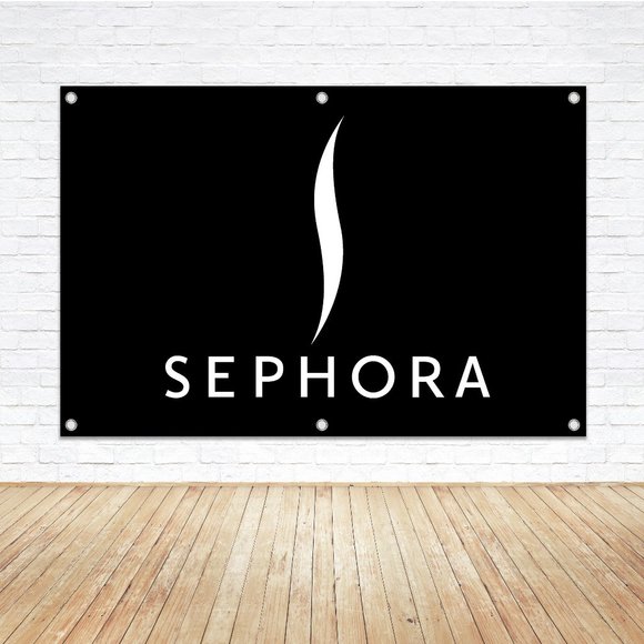 SEPHORA Cosmetics Logo Vinyl Banner 1.5x2.5ft Sign Beauty Salon Store Mall Kiosk - Picture 1 of 5